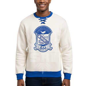 Sweat-shirt à col rond en chenille noire Phi Beta Sigma, vêtements de fraternité grecque avec un design chenille classique, confort et style - Product Image 3
