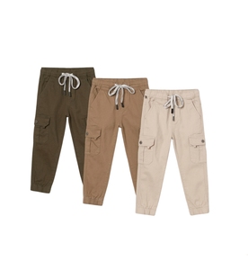 Pantalones Cargo para Niño, Impermeables, a la Moda, Ligeros, de Color Sólido, Cintura Elástica, 100% Algodón, con Múltiples Bolsillos, Venta al Por Mayor - Product Image 1