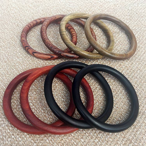 Pulsera de Madera de Ébano, Brazalete Redondo de Madera, Joyería de Lujo de Sándalo Natural, Regalo - Product Image 5