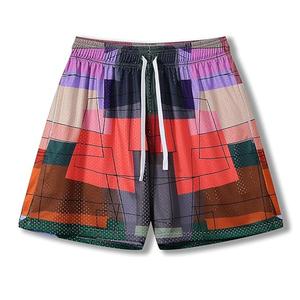 กางเกงขาสั้นออกกำลังกายลายพรางสำหรับผู้ชายสุดเทรนดี้  โลโก้แบบซับลิเมชั่นสั่งทำได้ ผ้าฝ้ายเนื้อหนา มีเชือกผูกเอว เหมาะสำหรับวิ่ง ฟิตเนส และเล่นกีฬา - Product Image 1