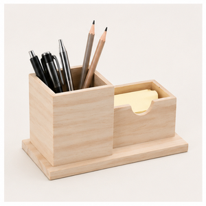 Handcrafted Eco-Friendly Wood <b>Desk</b> Organizer Multipurpose Stationery & Cutlery Holder Storage Organizer For <b>Study</b> & Office - Product Image 4