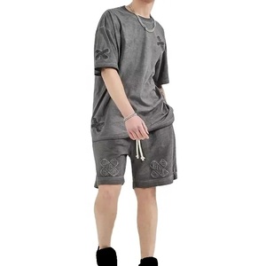 Conjunto Deportivo Personalizado para Hombre, Otoño, Gimnasio, Fitness, Antiestático, 100% Algodón, Camiseta de Manga Corta Estampada y Pantalones Cortos para Deportes - Product Image 5