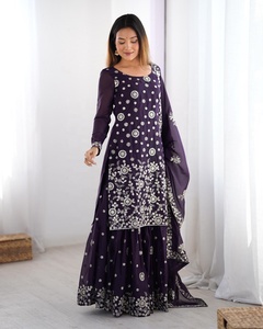 Tenue de mariage traditionnelle indienne et pakistanaise, Lehenga Choli en Georgette avec broderies de fils et sequins, Dupatta, séchage rapide - Product Image 2