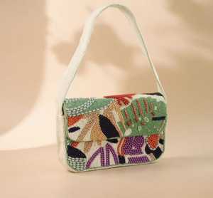 Bespoke Hand-Embroidered <b>Sequin</b> Floral <b>Bag</b> Beaded Underarm Shoulder Purse For Boutique Owners Low MOQ Wholesale - Product Image 1