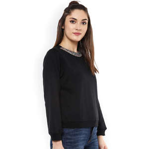 Sweat-shirt à capuche pour femme, nouvelle conception OEM, 100 % coton, uni, broderie personnalisée du logo, ensemble sweat-shirt à fermeture éclair et jogging. - Product Image 1