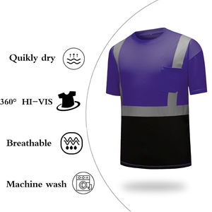 Camisas de Trabajo Personalizadas para Hombre, Manga Corta, Alta Visibilidad, Camisa de Seguridad para la Construcción, Camisa de Trabajo Reflectante - Product Image 4