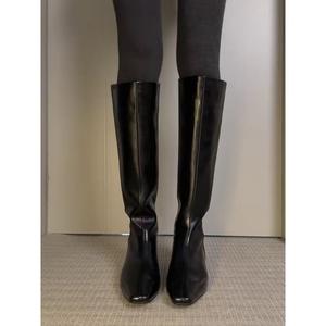 Nuovi Stivali Invernali da <span class=keywords><strong>Donna</strong></span> <span class=keywords><strong>con</strong></span> <span class=keywords><strong>Zeppa</strong></span> e Punta Stile Western, Stivale Alto Sopra al Ginocchio <span class=keywords><strong>con</strong></span> Cerniera, Tinta Unita - Product Image 4