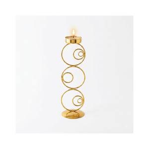 Porte-bougie en métal élégant personnalisé, design fantastique, couleur or, porte-bougie décoratif, centre de table - Product Image 1