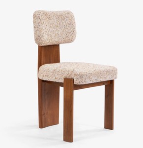 Ensemble de salle à manger en bois de style moderne du milieu du siècle, 6 pièces, chaises à dossier solide, assise et dossier rembourrés, table rectangulaire, meubles pour la maison - Product Image 4