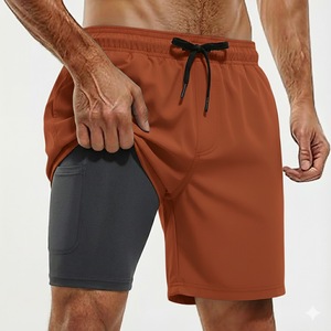 Shorts de Baño Reversibles para Hombre, Azul y Rosa con Estampado de Piña, Cintura con Cordón, Traje de Baño Casual con Bolsillos, Oferta Relámpago - Product Image 2