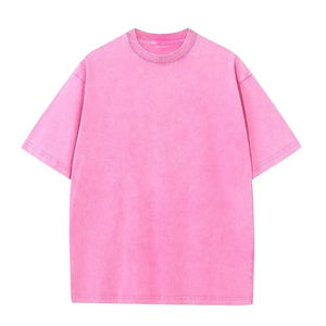Camiseta de hombre vintage con lavado ácido, oversize, de algodón, estilo streetwear, de tejido grueso, casual, urbana, con estampado personalizado - Product Image 1