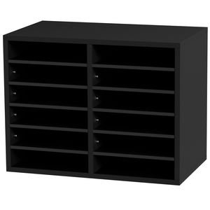 Organizzatore per Documenti in Legno a 12 Scomparti con Ripiani Rimovibili, Classificatore e Scomparti per Posta per Ufficio, Casa o Aula - Product Image 1