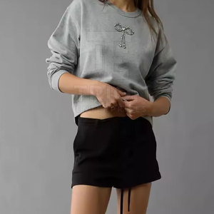 Sweat-shirt élégant pour femmes avec strass, en coton, tendance, mode quotidienne - Product Image 3