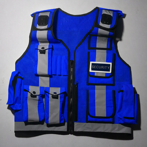Chaleco Táctico de Seguridad de Alta Visibilidad, Chaqueta de Seguridad Reflectante de Malla de Poliéster, Multibolsillos, Uniforme de Guardia Unisex - Product Image 3