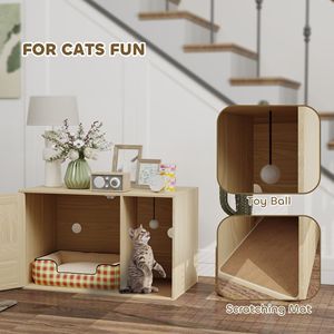 Lettiera per Gatti Automatica di Grande Capacità, Facile da Pulire, in Plastica e Legno, per Uso in Soggiorno - Product Image 2