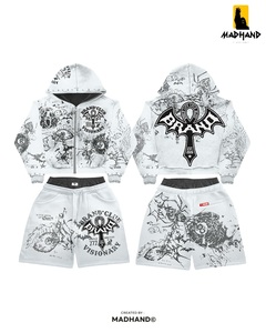 Premium Graphic Hoodie & <b>Shorts</b> Set | Street-<b>Tech</b> Performance Hoodie with Graphic Print <b>Shorts</b> | OEM Private Label Manufacturer - Product Image 4