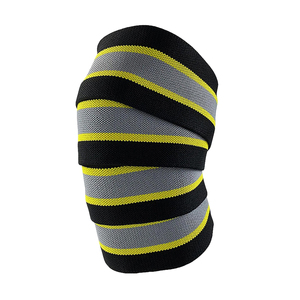 Unisex <b>Knee</b> <b>Wrap</b> Breathable Adjustable Support for Weightlifting Training Black with Gray Line <b>Knee</b> <b>Wrap</b> - Product Image 4
