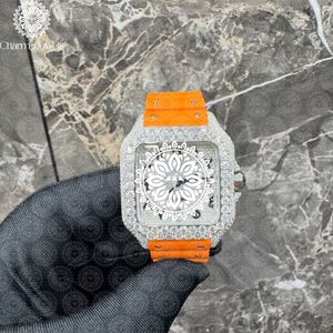 Reloj de Lujo Charm Jewells con Caja de Acero Inoxidable, Esfera Azul, Correa de Silicona, Movimiento Mecánico Analógico, Luminoso, 40mm, 10 Bar - Product Image 2