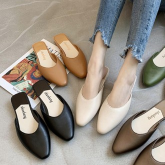 Women's Mule Bloafer Flat Shoes BLP06 Jelly Slippers Comfortable Clogs & Mules