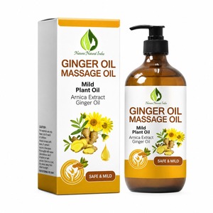 Huile de massage au gingembre naturel d'Inde, huile végétale douce avec extrait d'arnica pour massage corporel, tous types de peau, sûre et douce - Product Image 1