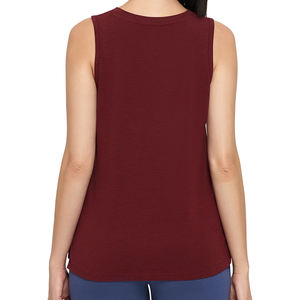 Camiseta sin mangas de poliéster acanalado de alta calidad para mujer, informal, transpirable, de secado rápido, ecológica, para verano, con logo personalizado - Product Image 2