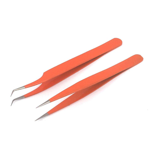 Pince à épiler anti-magnétique à pointe lisse en acier inoxydable de 10 mm Kaamir Instruments KI-LT-2706, emballage personnalisé pour les artistes en extensions de cils - Product Image 4
