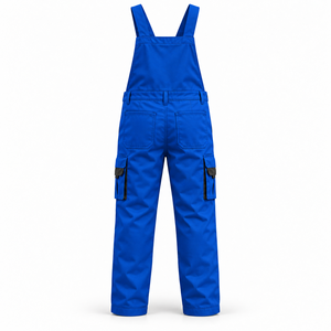 Salopette de travail pour hommes, style cargo, avec poche poitrine zippée, bretelles réglables, empiècements aux genoux, pour chantier et atelier - Product Image 3