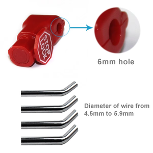 Cửa Hàng Bán Lẻ Chống Trộm Hiển Thị Móc <span class=keywords><strong>Slatwall</strong></span> Móc Móc Móc Dừng Khóa 6Mm Nhựa Màu Đỏ An Ninh Khóa - Product Image 2