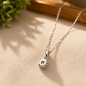 Collier pour femme en argent sterling 925 avec diamant moissanite taille brillant rond clarté VVS1, cadeau de mariage pour femme - Product Image 4