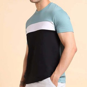 T-shirts noirs personnalisés pour hommes, manches courtes, col rond, 100 % coton peigné, logo frontal, style formel, coupe ample, anti-boulochage, été - Product Image 2