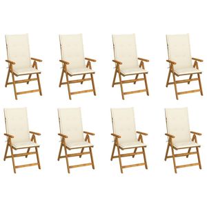 ชุดเก้าอี้สวนไม้สักแท้ 8 ตัว เฟอร์นิเจอร์ไม้ทนทานสำหรับใช้งานกลางแจ้ง - Product Image 1