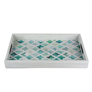 Bandeja Decorativa Rectangular con Estampado de Patchwork Heritage, Bandeja de Servir Artesanal de Madera de Mango para Pedidos al por Mayor - Product Image 6