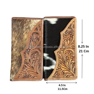 Best-seller Portefeuille à deux volets de grande capacité pour hommes en cuir repoussé à la main Portefeuille multifonctionnel en cuir de vachette véritable de haute qualité - Product Image 2