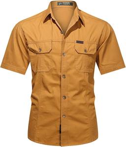 Chemises décontractées pour hommes, très vendues, en satin de haute qualité, à manches courtes, respirantes, durables, à simple boutonnage, pour l'été, offre ODM - Product Image 5