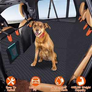 Funda Impermeable para Asiento Trasero de Coche para Perros, Protector de Asiento para Mascotas de Tela Oxford 600D con Ventana de Malla con Cremallera, Bolsas de Almacenamiento y Solapas Deslizantes - Product Image 5