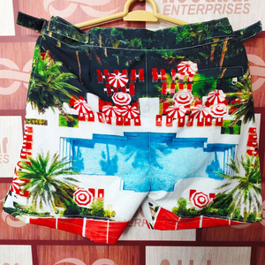 Men's Green Tropical Print Board Shorts With Drawstring Waist Casual Swimwear Quick Dry 100% Polyester Short Length - Product Image 5
