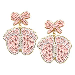 Pendientes de Aro con Cuentas y Bordado Floral, Estilo Moderno y Lujoso, para Bodas, Fiestas, Eventos y Regalos - Product Image 2