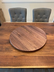 Wood Double Tier Rotating Tray Smooth-Spin Lazy Susan for Tabletop <b>Spice</b> Serving - Product Image 5