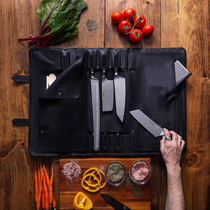 Bolsa de Transporte para Chef de Cuero Genuino Clásico, Organizador de Cuchillos de Cuero Rústico, Elegante, Ligero y Portátil, LKR-0315 - Product Image 3