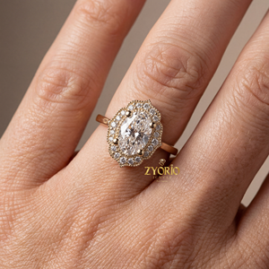 Bague de fiançailles ovale de qualité supérieure avec accent milgrain, bijou élégant et discret, idéal pour une demande en mariage, un événement de mariage ou une occasion spéciale - Product Image 4