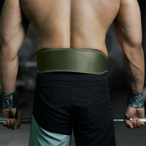 Ceinture de Soutien Dorsal en Cuir Vert Foncé pour Musculation et Fitness, Conception à Deux Barres avec Fermeture en Acier - Product Image 6