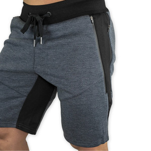 Shorts de sport bicolores pour hommes en mélange de coton et polaire – Shorts respirants avec cordon de serrage pour l'entraînement et les loisirs, légers - Product Image 6