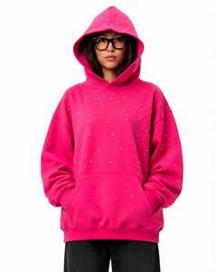 Luxury Women Oversized Rhinestone Hoodie Luxury Bling Pullover Sweatshirt OEM Streetwear Crystal Hoodie Wholesale - Product Image 1