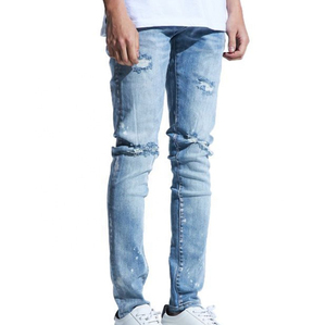 Jeans en denim pour hommes prêts à être expédiés, coupe slim, pantalons skinny pour hommes, jeans pour hommes avec poche croisée, 4 nuances, designs tendance - Product Image 3