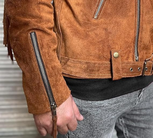 Top Quality Western <b>Suede</b> Fringe <b>Jacket</b> for Men Handmade Leather Coat with Tassels Bulk Wholesale & Custom Manufacturing - Product Image 6