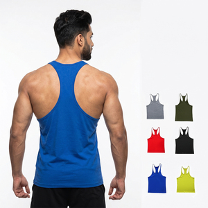 Oem <b>Men's</b> Y Back Tank Top Custom Print 100% Polyester Knitted Custom Logo Stringer Gym Fitness <b>Singlet</b> Workout Muscle Breathable - Product Image 1