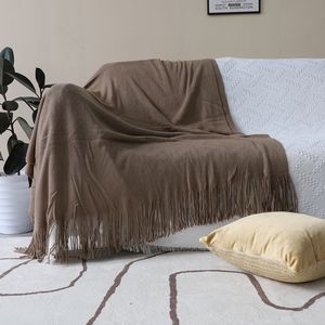 Cozy Soft Coffee Acrylic Knitted <b>Throw</b> Blanket Warm Stylish Decorative Bed <b>Sofa</b> Living Room or Couch <b>Cover</b> - Product Image 6