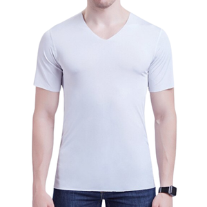 T-shirt en jersey de coton respirant à manches courtes pour homme, coupe ajustée, design personnalisé OEM, style sportif uni, idéal pour l'été et les tenues décontractées - Product Image 5