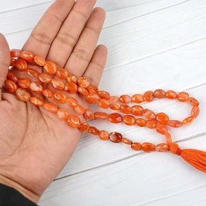 Chapelet de prière islamique en résine rouge ovale, 100 perles, perles de méditation, agate, Tasbih musulman, artisanat en résine - Product Image 3
