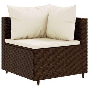 Set divano da 11 pezzi in Poly Rattan marrone con cuscini eleganti collezione di mobili da esterno - Product Image 3